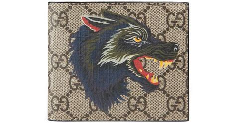 wolf print gucci wallet